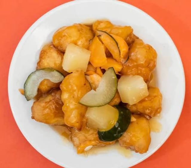 Sweet & Sour Pork Cantonese Style.